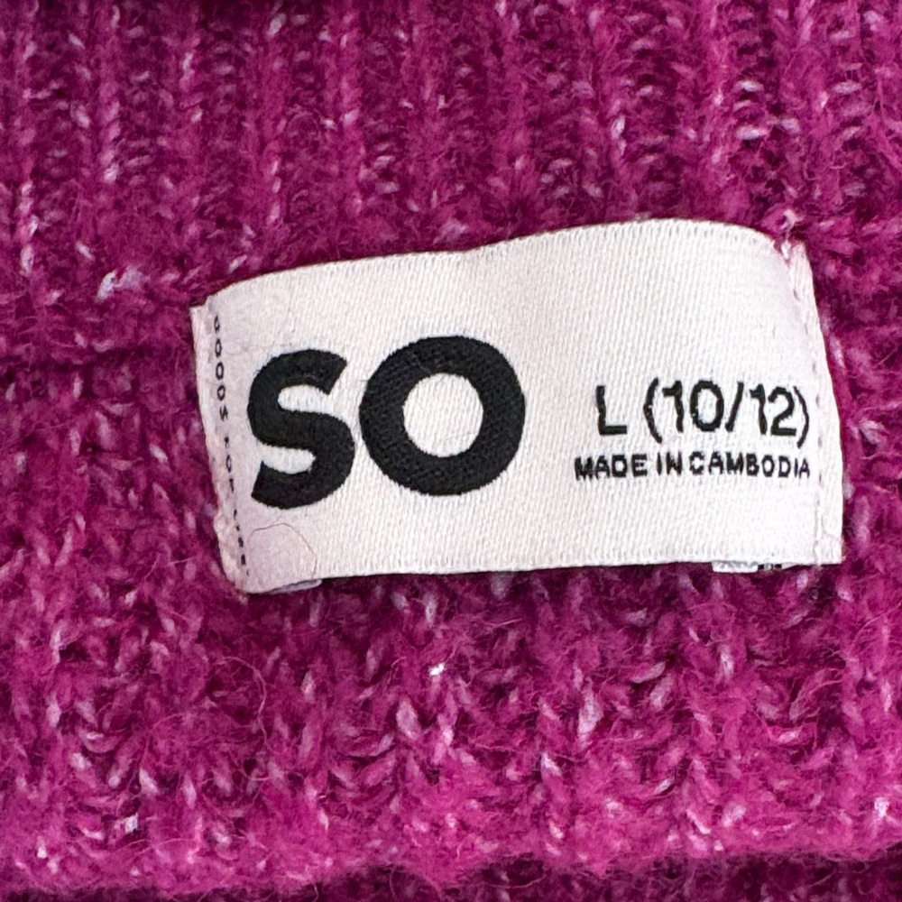 Unused SO Plum Crewneck Sweater (Size Girls L 10-12) - Picture 2 of 3